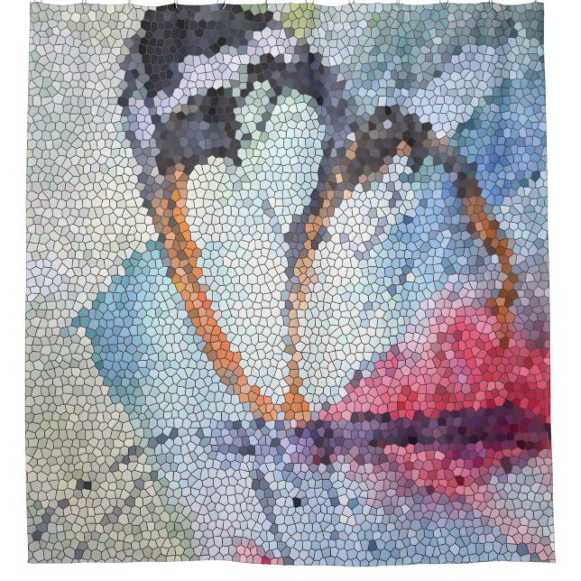 Rideau en douche de mosaïque du papillon 10 (Devant)