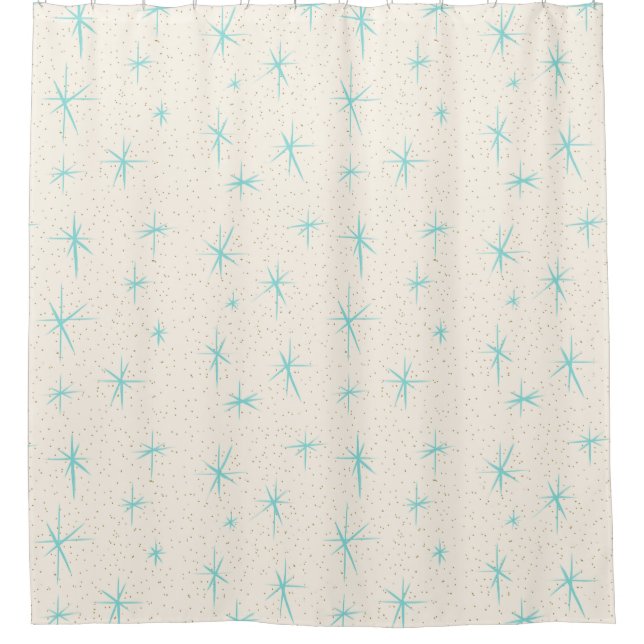 Rideau en douche de Starbursts de turquoise d'âge (Devant)
