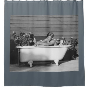 Rideau en douche de temps de Bath