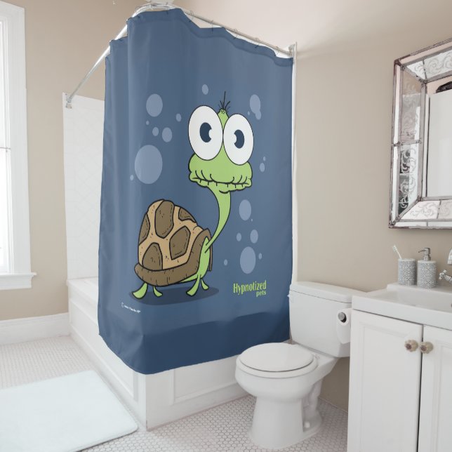 Rideau en douche de tortue (bleu marine BG) (En situation)