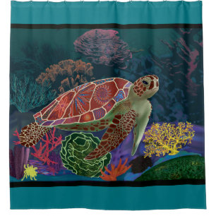 Rideau en douche de tortue de mer