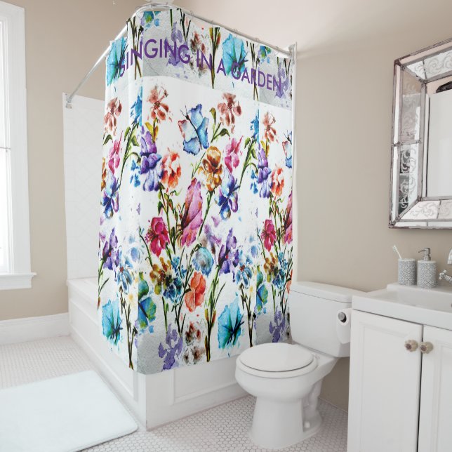 RIDEAU EN DOUCHE DES EMPREINTES DE PATTES %PIPE% (En situation)