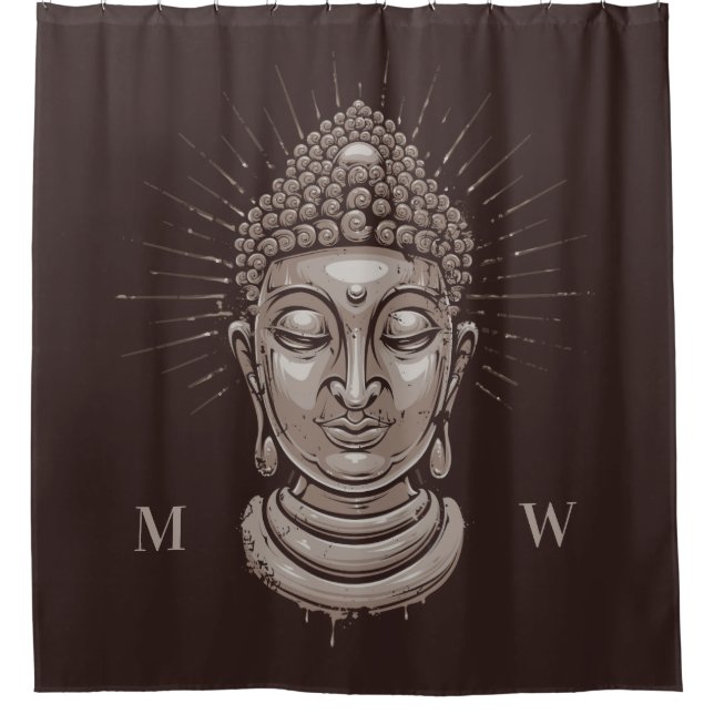 Rideau en douche fait sur commande de Bouddha de (Devant)