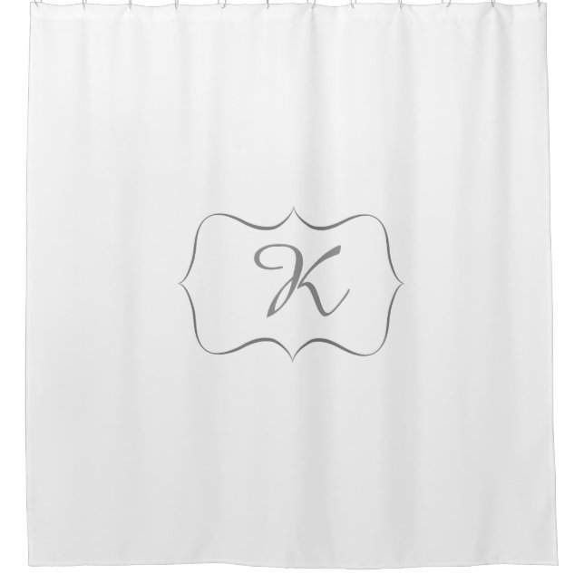 Rideau en douche fait sur commande de monogramme (Devant)