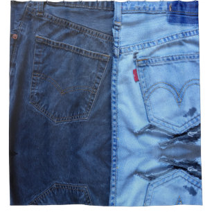 Rideau en douche frais de texture de denim
