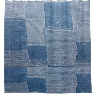 Rideau en douche frais de texture de denim