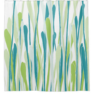 Rideau en douche frais d'herbes en verts doux et
