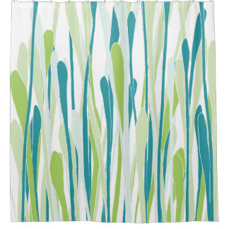 Rideau en douche frais d'herbes en verts doux et