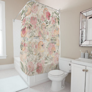 Rideau en douche français de coquillages de roses