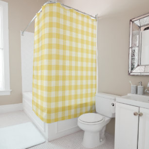 Rideau en douche jaune de plaid de guingan