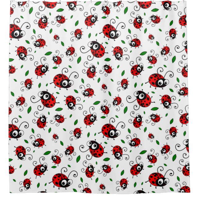Rideau en douche mignon de motif de coccinelle (Devant)
