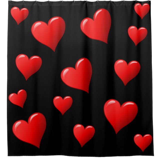 Rideau en douche noir et rouge renversant de (Devant)