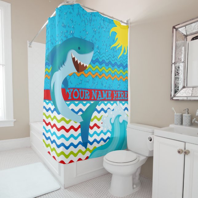 Rideau en douche nommé personnalisé par garçons de (En situation)