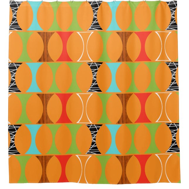 Rideau en douche orange moderne de motif de la (Devant)