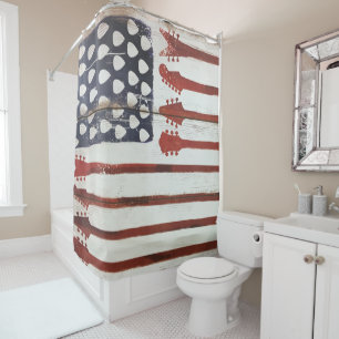 rideau en douche patriotique américain de musique