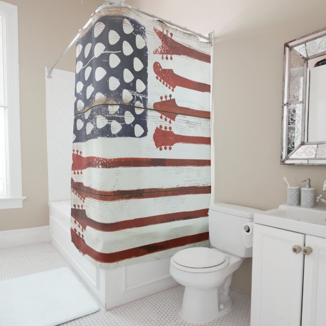 rideau en douche patriotique américain de musique (En situation)