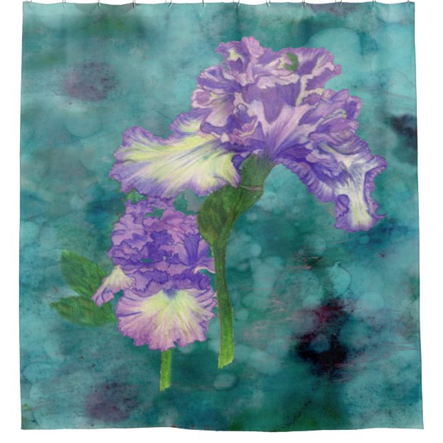 Rideau en douche pourpre d'iris de ruche (Devant)
