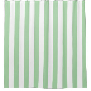 Rideau en douche rayé vert
