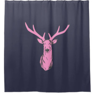 Rideau en douche rose de cerfs communs