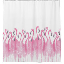Rideau en douche rose de Flamant rose