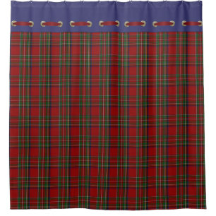 Rideau en douche royal de plaid de tartan de