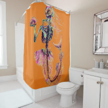 rideau en douche squelettique de sirène
