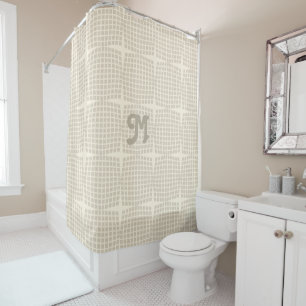 Rideau en douche vérifié par toile crème chic