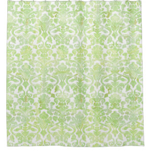 Rideau en douche vert clair de damassé d'aquarell