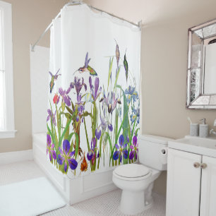Rideau floral en oiseaux de colibri et en fleurs