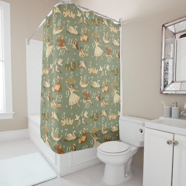 Rideaux De Douche 12 Days Of Christmas  (En situation)