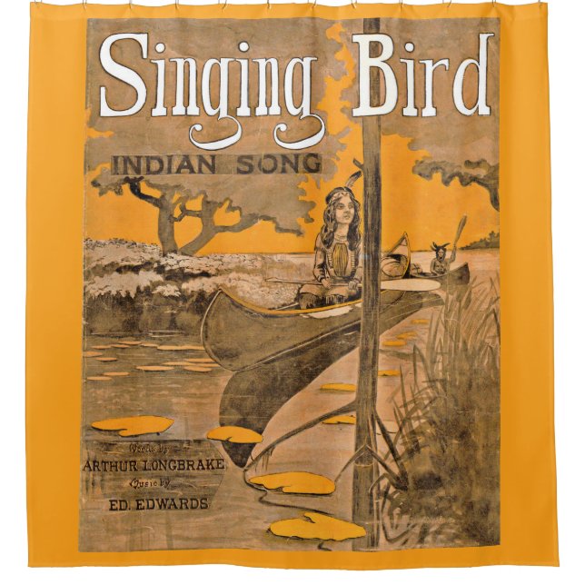 Rideaux De Douche 1909 Partition chantante d'oiseaux (Devant)