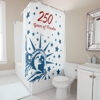 Rideaux De Douche 250 Ans de Liberté Joyeux Anniversaire USA Patriot