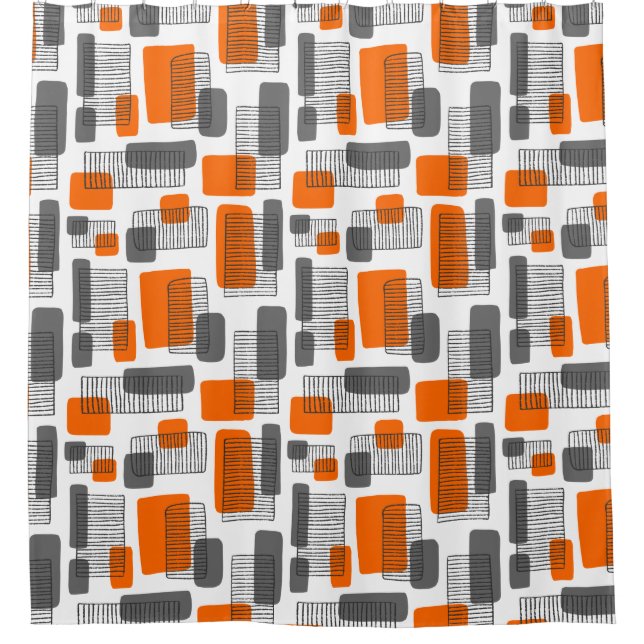 Rideaux De Douche 251215 - Orange et gris (Devant)