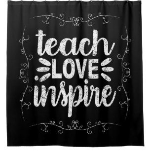 Rideaux De Douche 3- Enseigner l'Amour Inspirer chemise, Retro Ensei