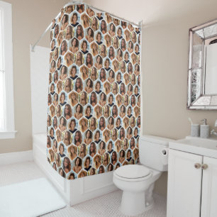 Rideaux De Douche 5 Photo Collage Honeycomb Motif BE Patient