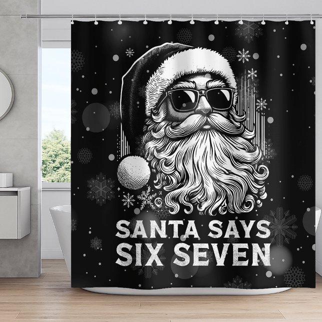 Rideaux De Douche 67 Meme Funny Santa Says Six Seven Christmas (Créateur téléchargé)
