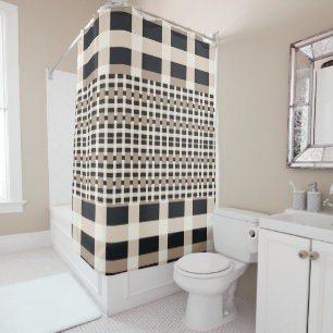 Rideaux De Douche à damiers Brown beige