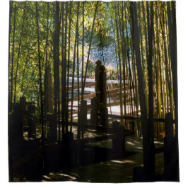 Rideaux De Douche À Travers Le Bambou