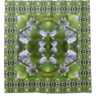 Rideaux De Douche Abeille Sur Bluebell Flower Abstrait