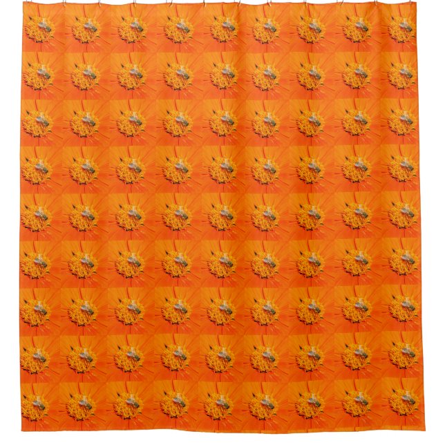 Rideaux De Douche abeilles sur fleurs d'oranges (Devant)