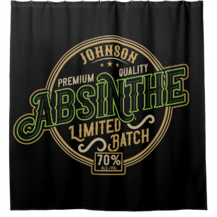 Rideaux De Douche Absinthe Herbal Spirit Liquor Étiquette