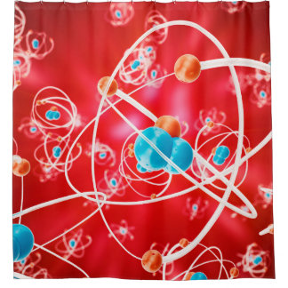 Rideaux De Douche Abstract atom background, Chemistry model of molec