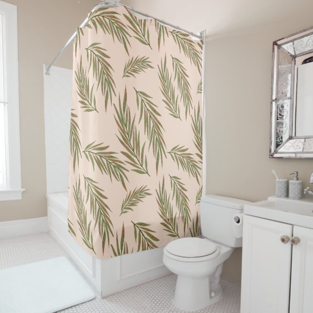 Rideaux De Douche Abstract Leaf Pattern (En situation)