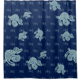 Rideaux De Douche Abstract Monogram Pattern