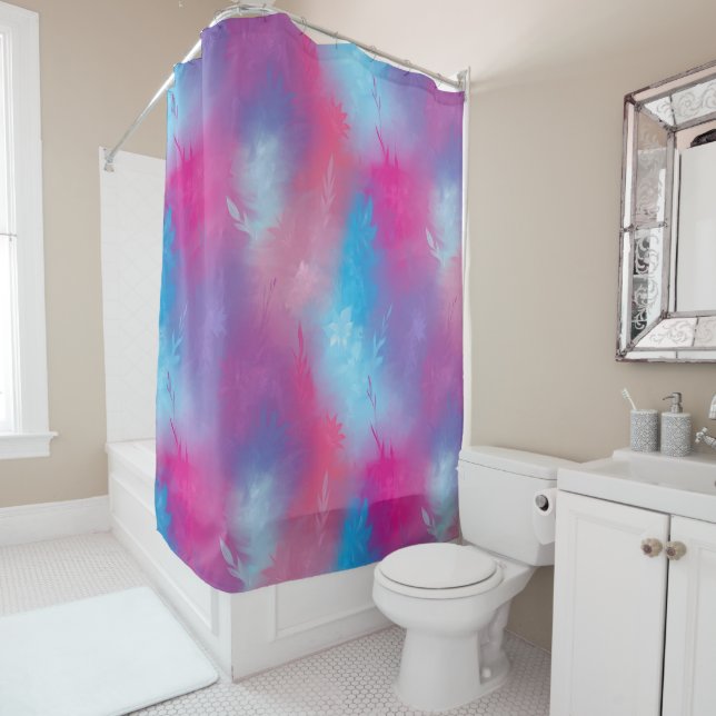 Rideaux De Douche abstraction florale (En situation)