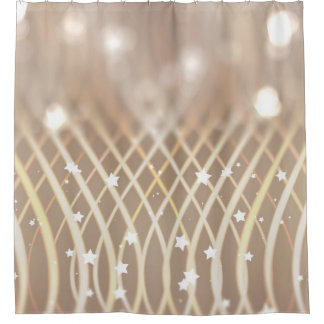 Rideaux De Douche Abstrait Brown, Waves Stars Arrière - plan.