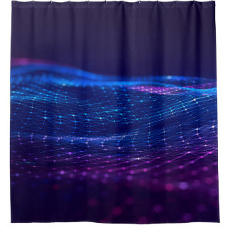 Rideaux De Douche Abstrait espace polygonal bas poly foncé arrière -