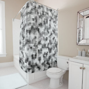 Rideaux De Douche Abstrait noir blanc
