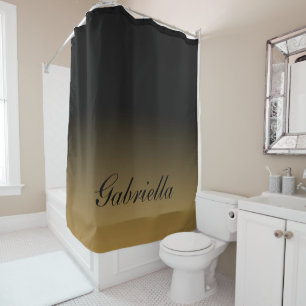 Rideaux De Douche Abstrait noir et or