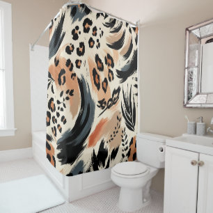 Rideaux De Douche Abstrait Poster de animal exotique peint Leopard